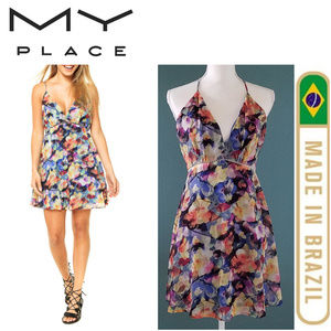 My Place Dress Size 10 Blue/Purple Brazilian Rare